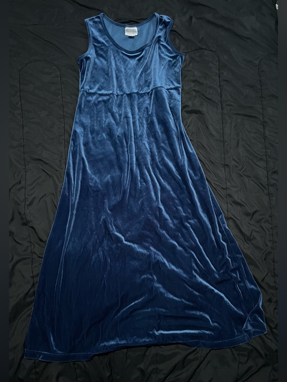 Diane Von Furstenberg Blue Velvet Maxi Dress
